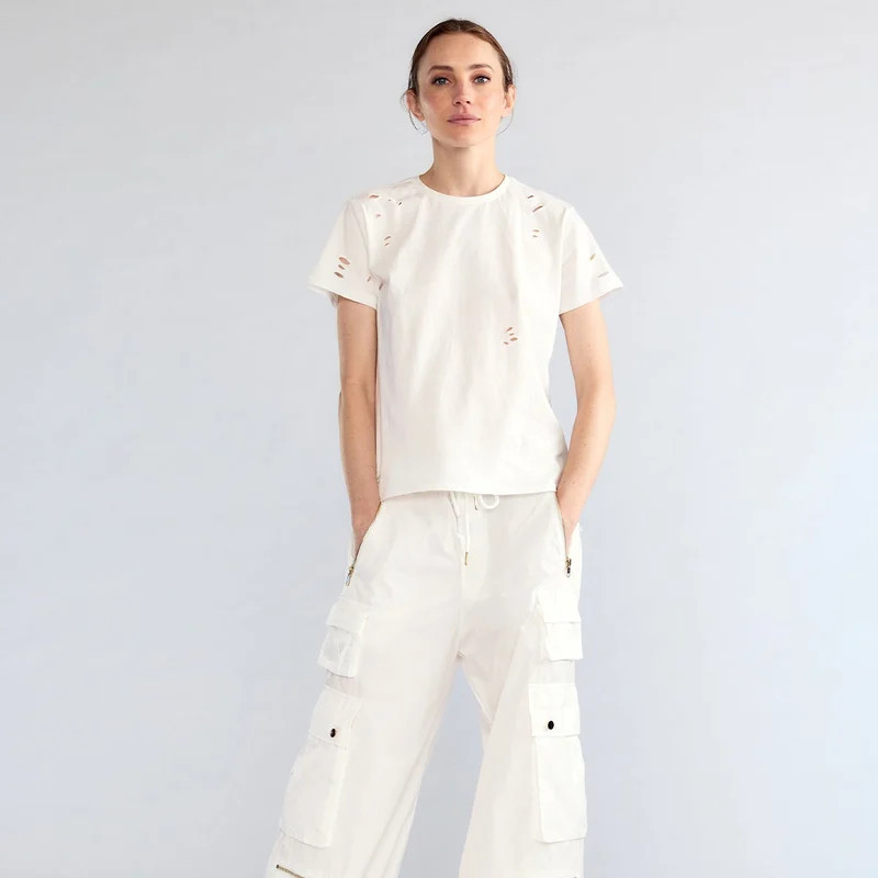 Cynthia Rowley Kim Cargo Pant - White - White - M | Verishop