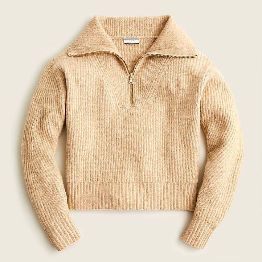 Cashmere plaited half-zip sweater | J.Crew US