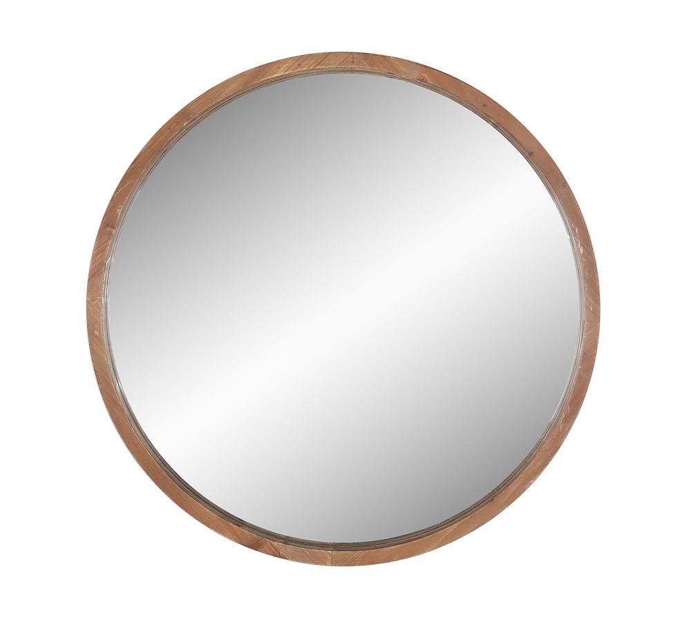 Eli Wood Framed Round Wall Mirror, 32"Dia. | Pottery Barn (US)