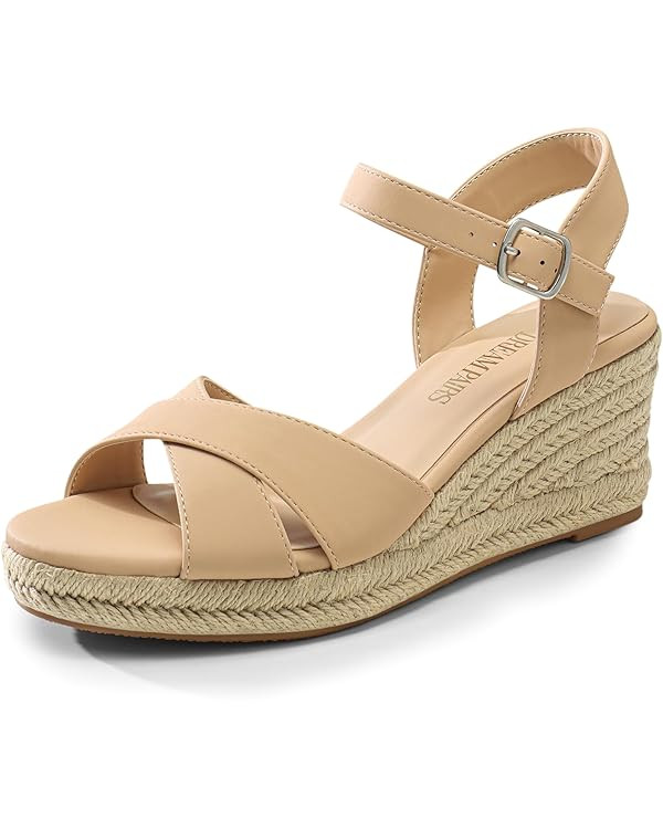DREAM PAIRS Women's Espadrille Wedge Sandals Platform Open Toe Adjustable Buckle Summer Dressy We... | Amazon (CA)