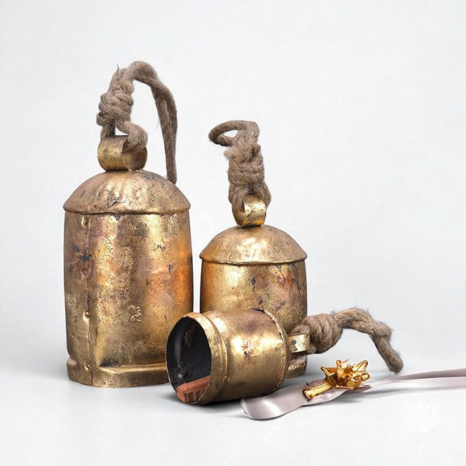 Christmas Ornaments Cowbell Set, Vintage Christmas Decor With Jingle Bells And Cow Bell Accents, ... | Amazon (US)