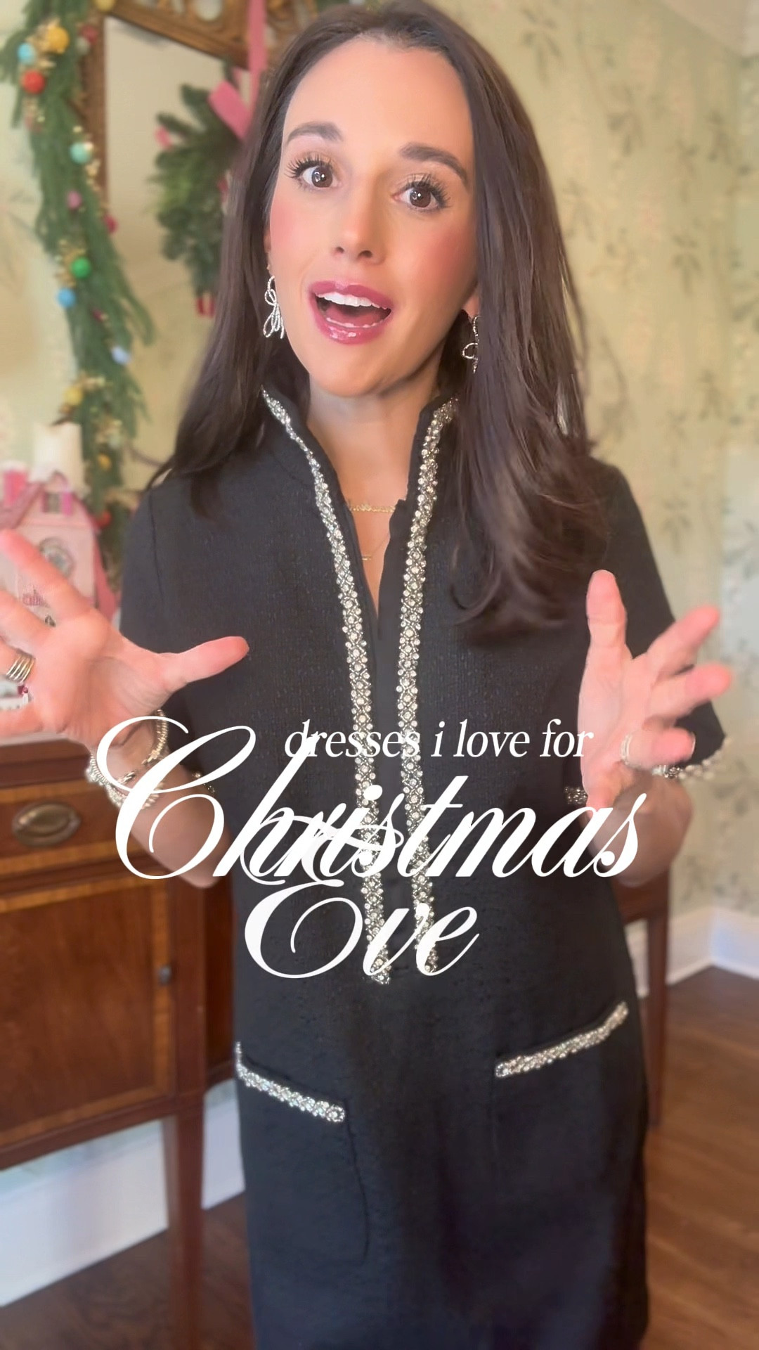dresses i love for christmas eve! true to size in the sequin & burgundy with bows • the black tweed & cream runs a little big in my opinion - i got an XS in everything!

#LTKootd #LTKmomlife #LTKHoliday