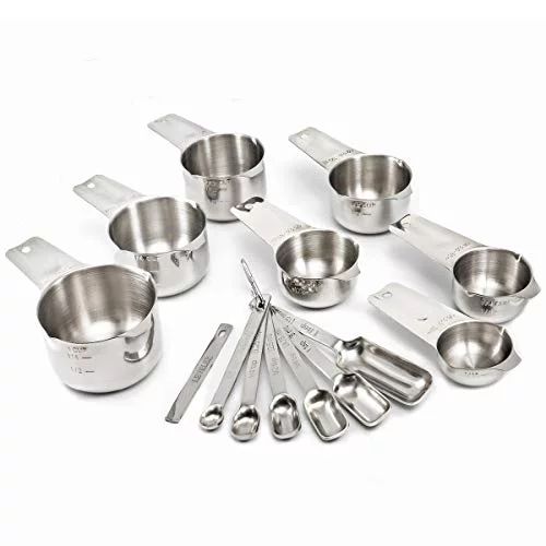 2lbDepot Measuring Cups & Spoons Set of 14, Premium Stainless Steel Metal, 7 Accurate Measuring C... | Walmart (US)