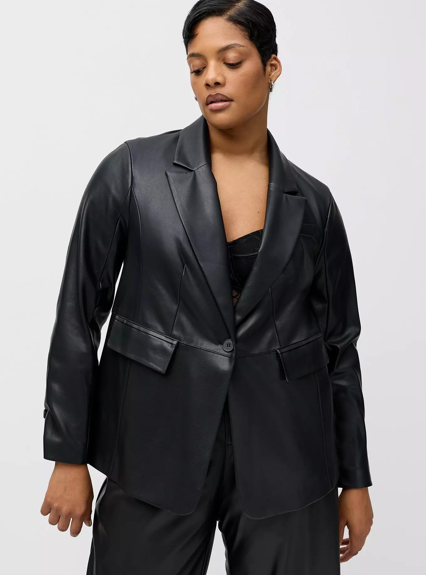 Faux Leather Tailored Blazer | Torrid (US & Canada)