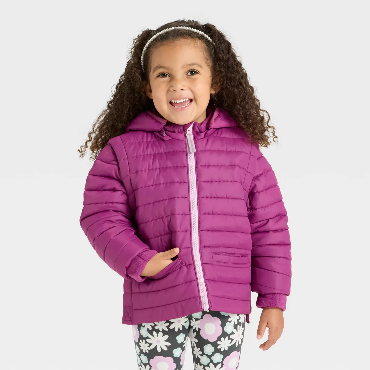 Toddler Girls' Hooded Puffer Jacket - Cat & Jack™ | Target