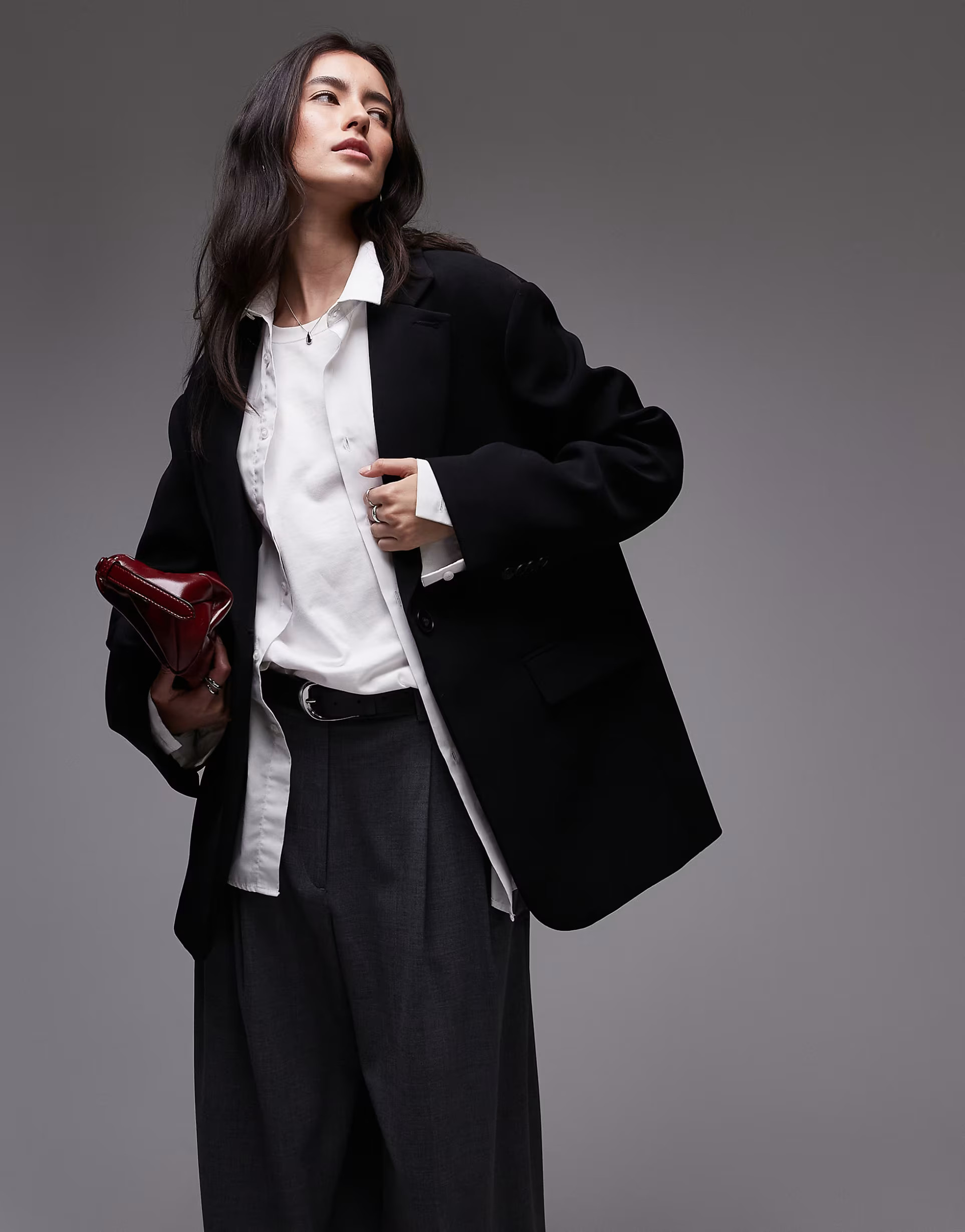 Topshop co ord oversized slouchy blazer in black BLACK | ASOS (Global)