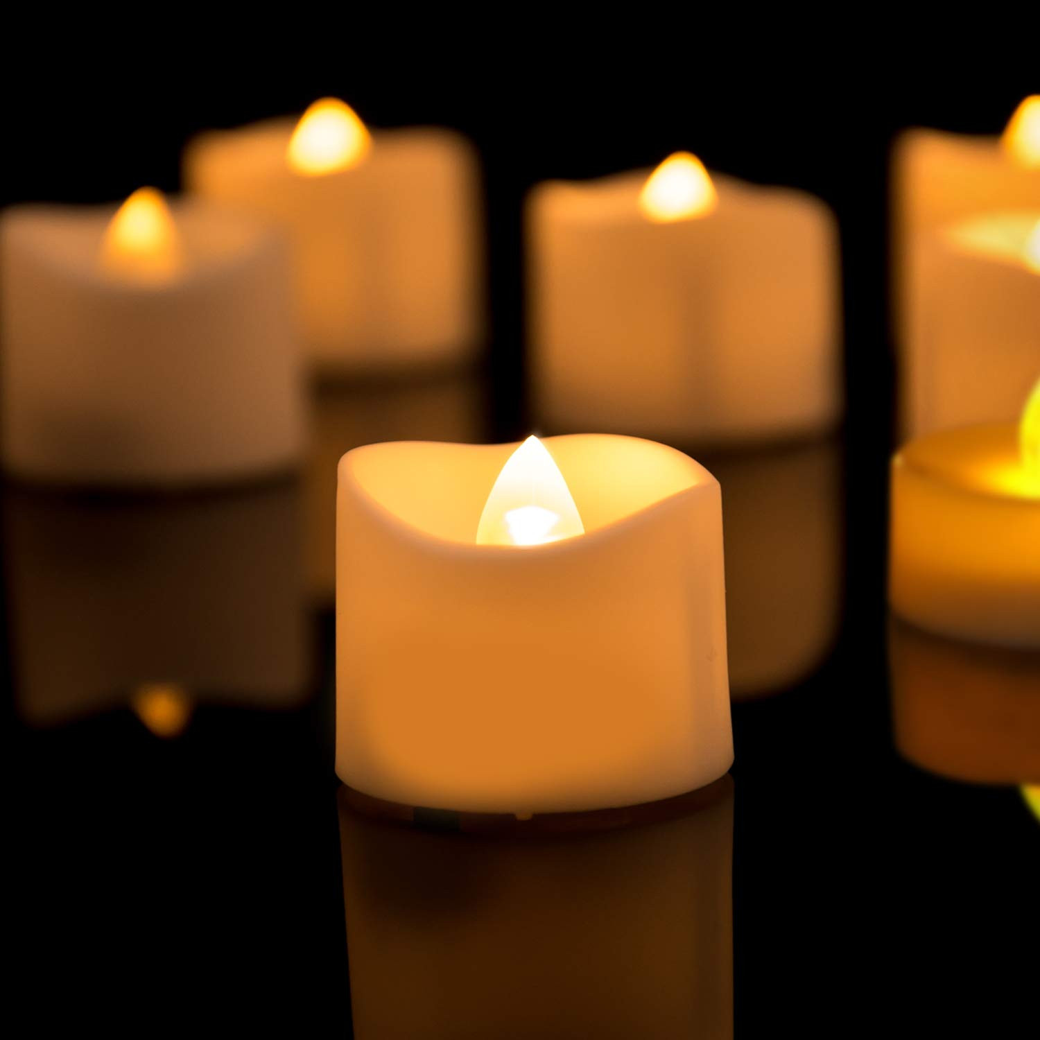 Homemory LED Candles, Lasts 3X Longer 150 Hours, Realistic Tea Lights, LED Tea Lights, Flickering Br | Amazon (US)