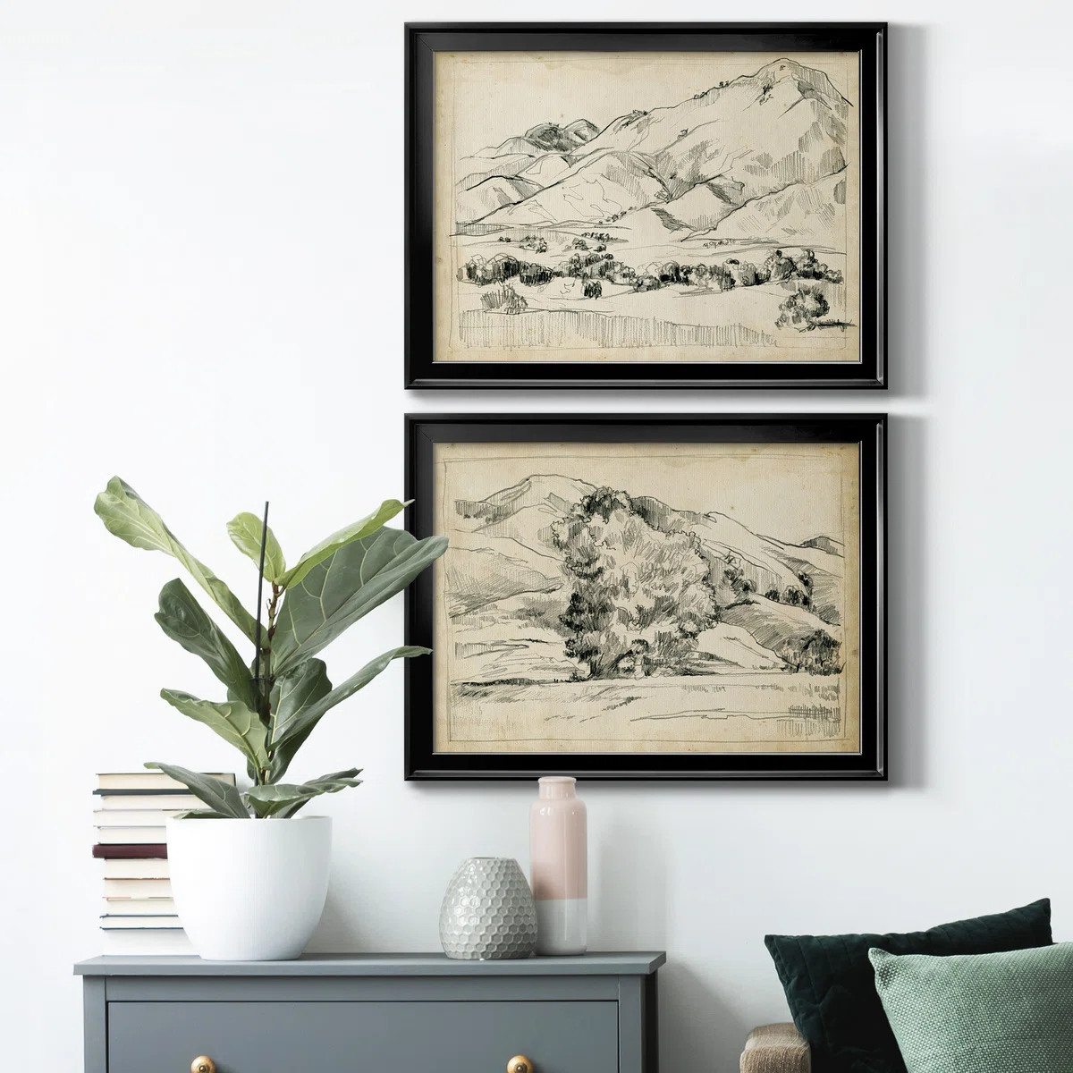 " Mountain Sketch I " 2 - Pieces (Set of 2) | Wayfair North America