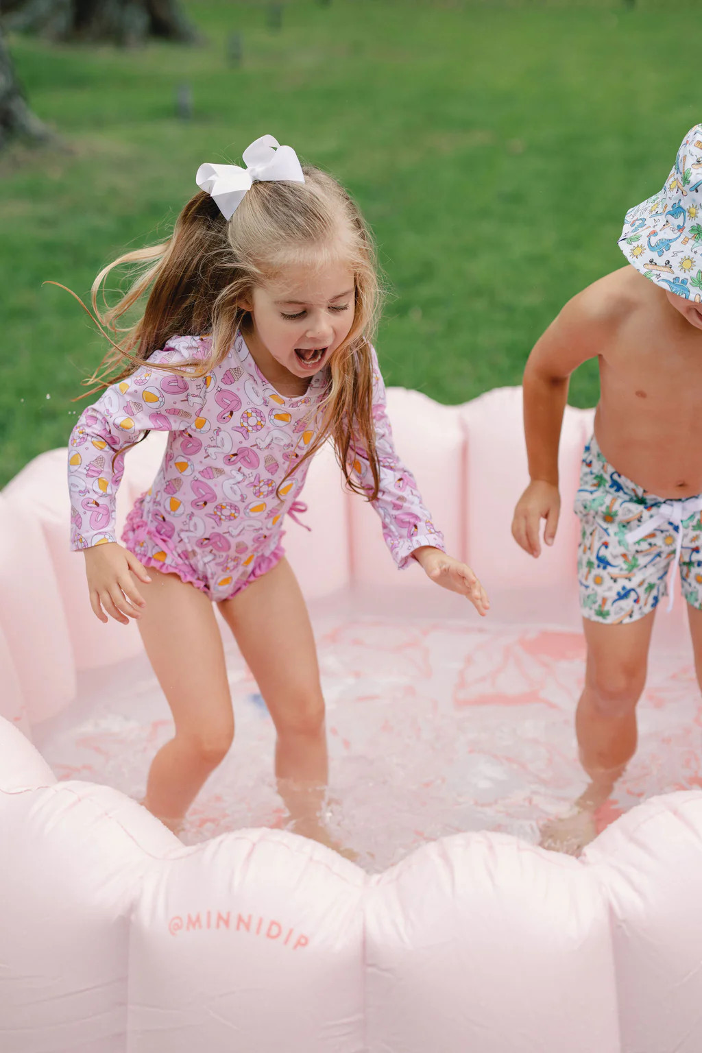 EXCLUSIVE GIRLS JUST WANNA HAVE SUN DREAM RASH GUARD RUFFLE SWIM SUIT | Dream Big Little Co.