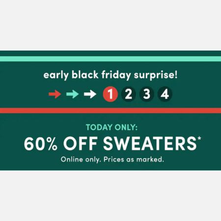 TODAY ONLY 
60% off sweaters 🏷

#LTKCyberweek #LTKunder50 #LTKsalealert