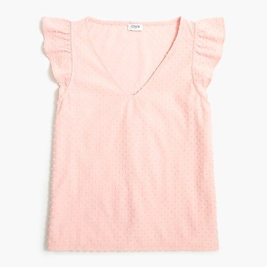 Flutter-sleeve clip-dot top | J.Crew Factory