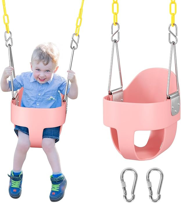 Amazon.com: DECORLIFE Toddler Swing - High Back Full Bucket Seat for Ages 1-3, 330lb Capacity, Ba... | Amazon (US)