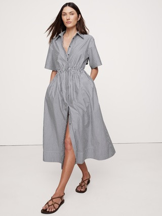Cotton Poplin Open-Back Shirt Dress | Banana Republic (US)