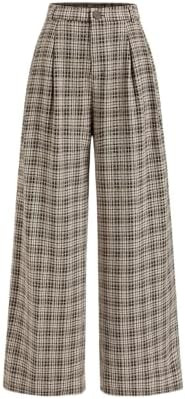 CIDER Plaid Wide Leg Pants for Women with Pockets Mid Waist Checkered Pants Business Casual Trous... | Amazon (US)
