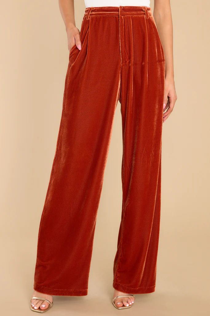I Want Everything Ginger Faux Velvet Pants | Red Dress