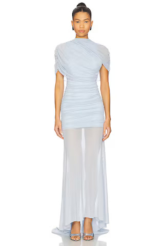 Amanda Uprichard x REVOLVE Evianna Mesh Gown in Baby Blue from Revolve.com | Revolve Clothing (Global)