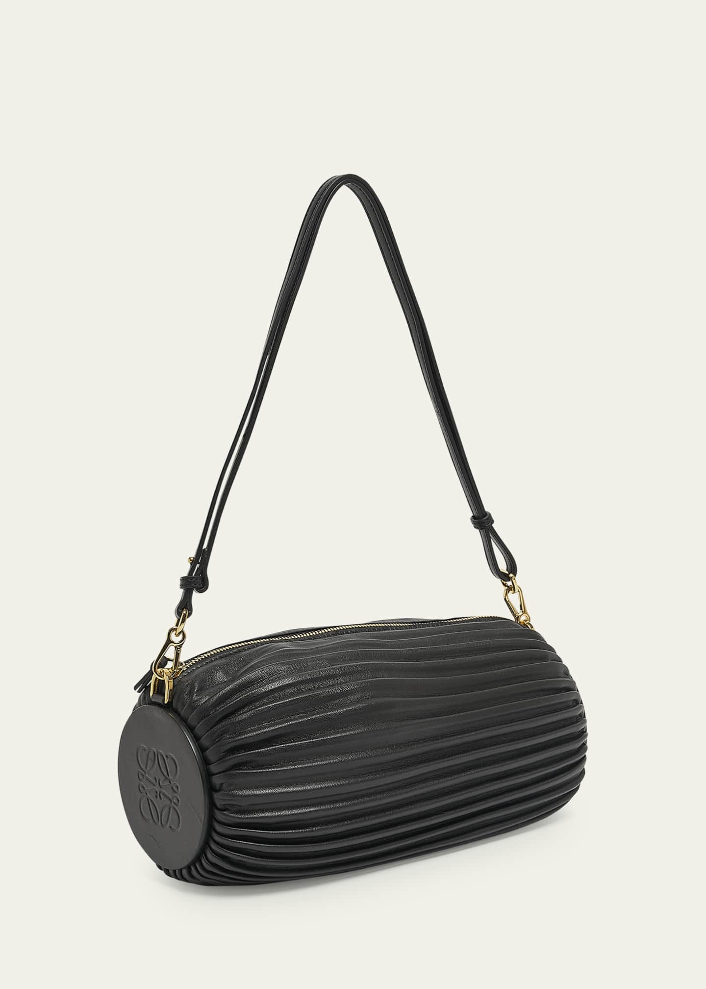 Loewe x Paula’s Ibiza Bracelet Pouch in Pleated Napa Leather with Leather Strap | Bergdorf Goodman