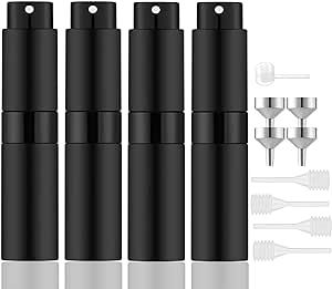 Lil Ray 8ml Portable Mini Perfume Atomizer(4 PCS)，Refilable Empty Small Spray Bottle for Travel... | Amazon (US)