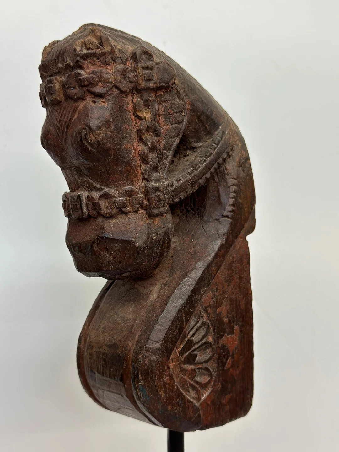 Antique Carved Wooden Horsehead 19th Century From India Mounted on Steel Stand, Faded Patina Fini... | Etsy (US)