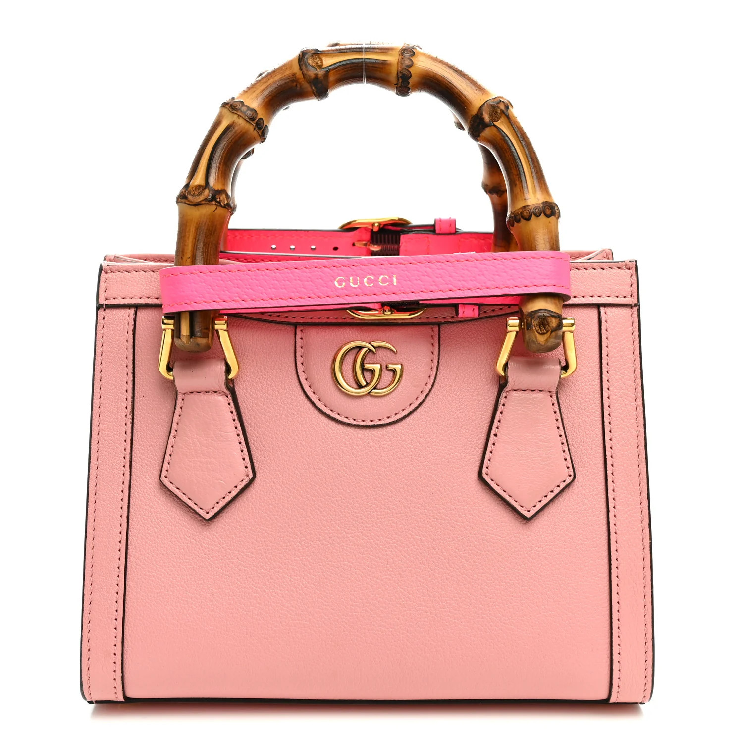 Gucci Wonka Grain Calfskin Mini Diana Tote Bag Wild Rose Fuxia Fluo 1941684 | FASHIONPHILE (US)