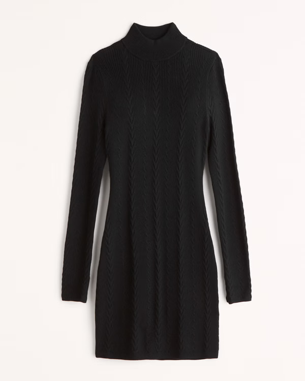 Women's Long-Sleeve Cable Mini Sweater Dress | Women's New Arrivals | Abercrombie.com | Abercrombie & Fitch (US)