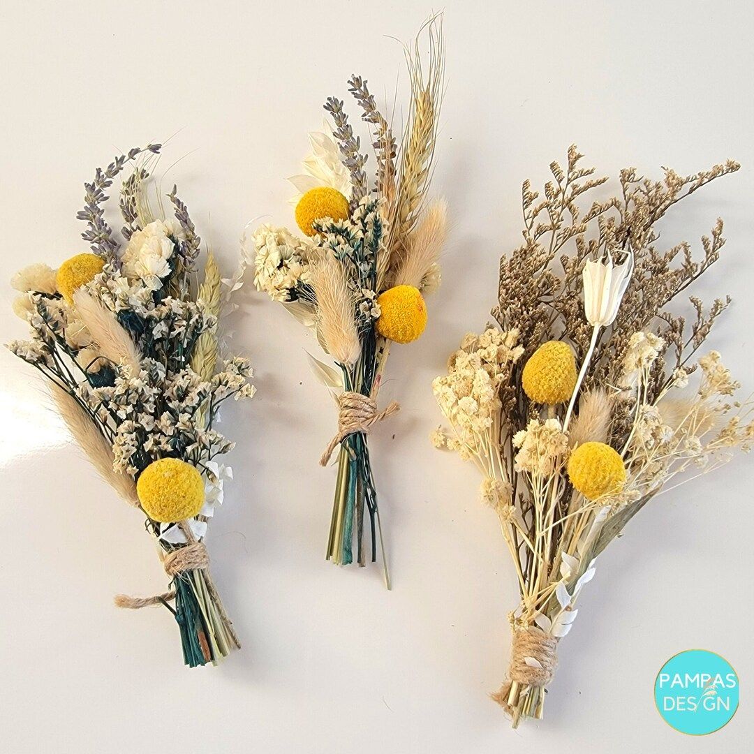 Dried Flower Bouquets, Miniature Dried Wildflower Bouquets, Boho Decor, Bridal Bouquet Wedding De... | Etsy (US)