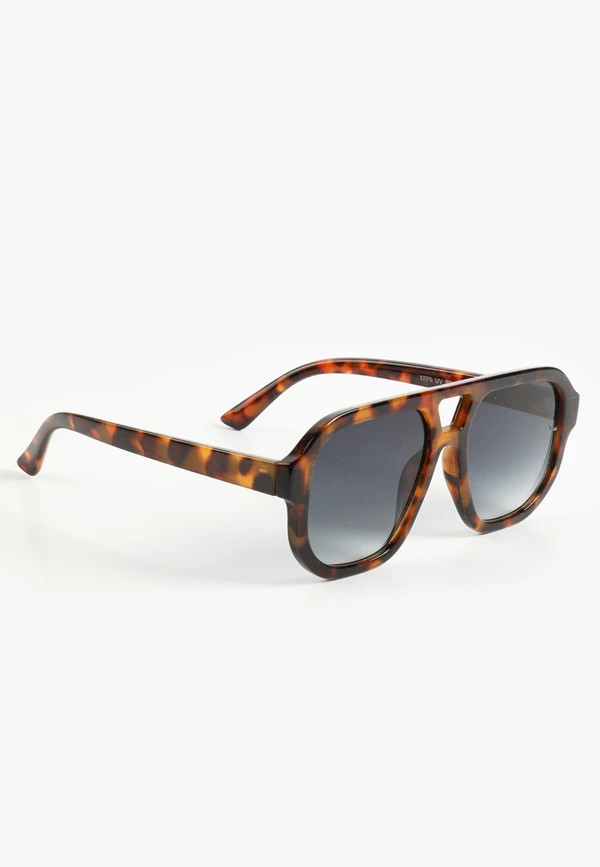 Tortoise Plastic Aviator Sunglasses | Maurices