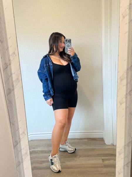 Maternity friendly romper perfect for spring! 
Use code: 10TEZK18 for 10% off!

Button down size xs- runs big!
Jean jacket size xs- runs big!

#LTKfindsunder50 #LTKbump 

#LTKActive