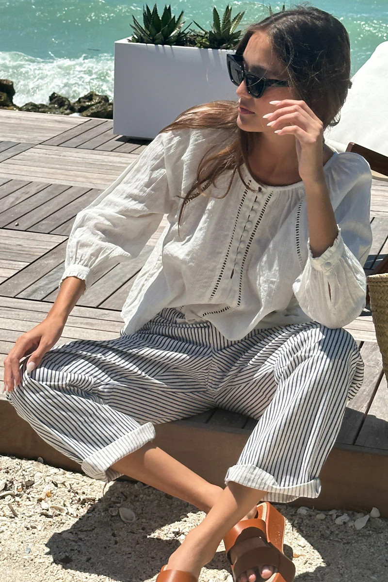 Family Cargo Pant - Indigo Stripe Organic | Emerson Fry