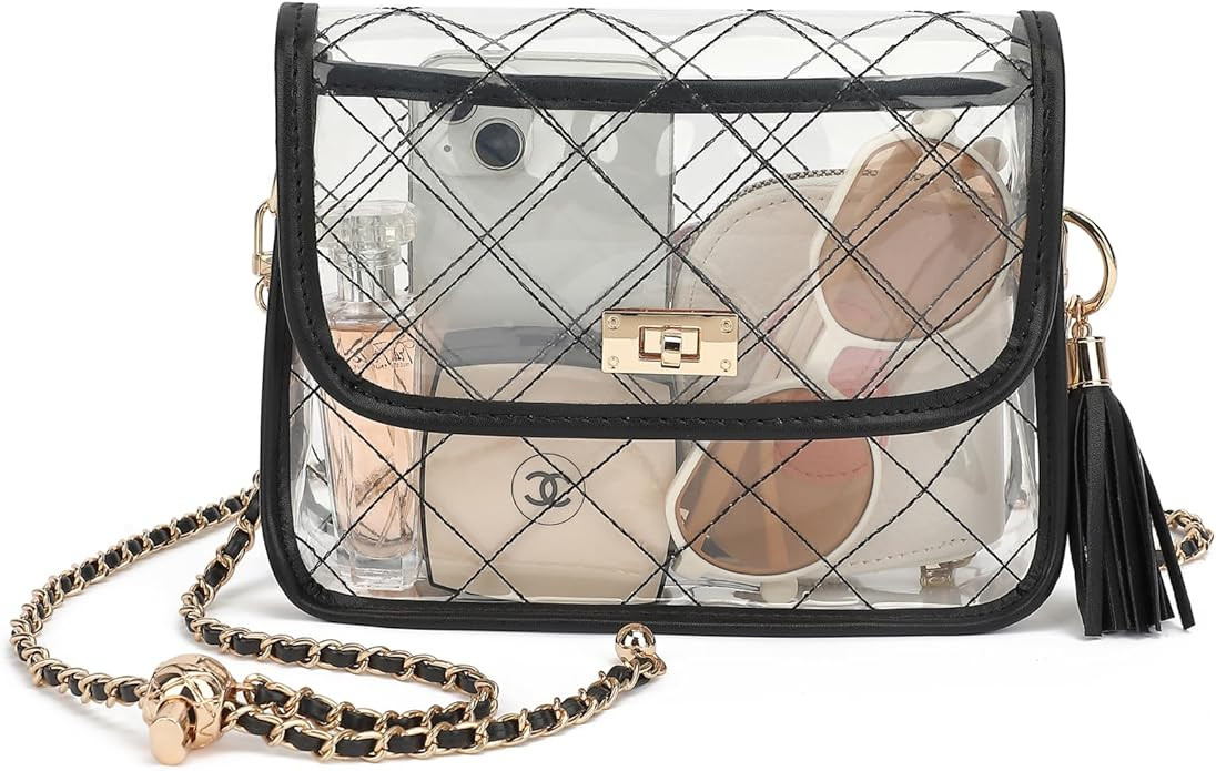 YBO Clear Purse for Women Stadium Approved, See Through Clear Crossbody Transparent Shoulder Bag ... | Amazon (US)