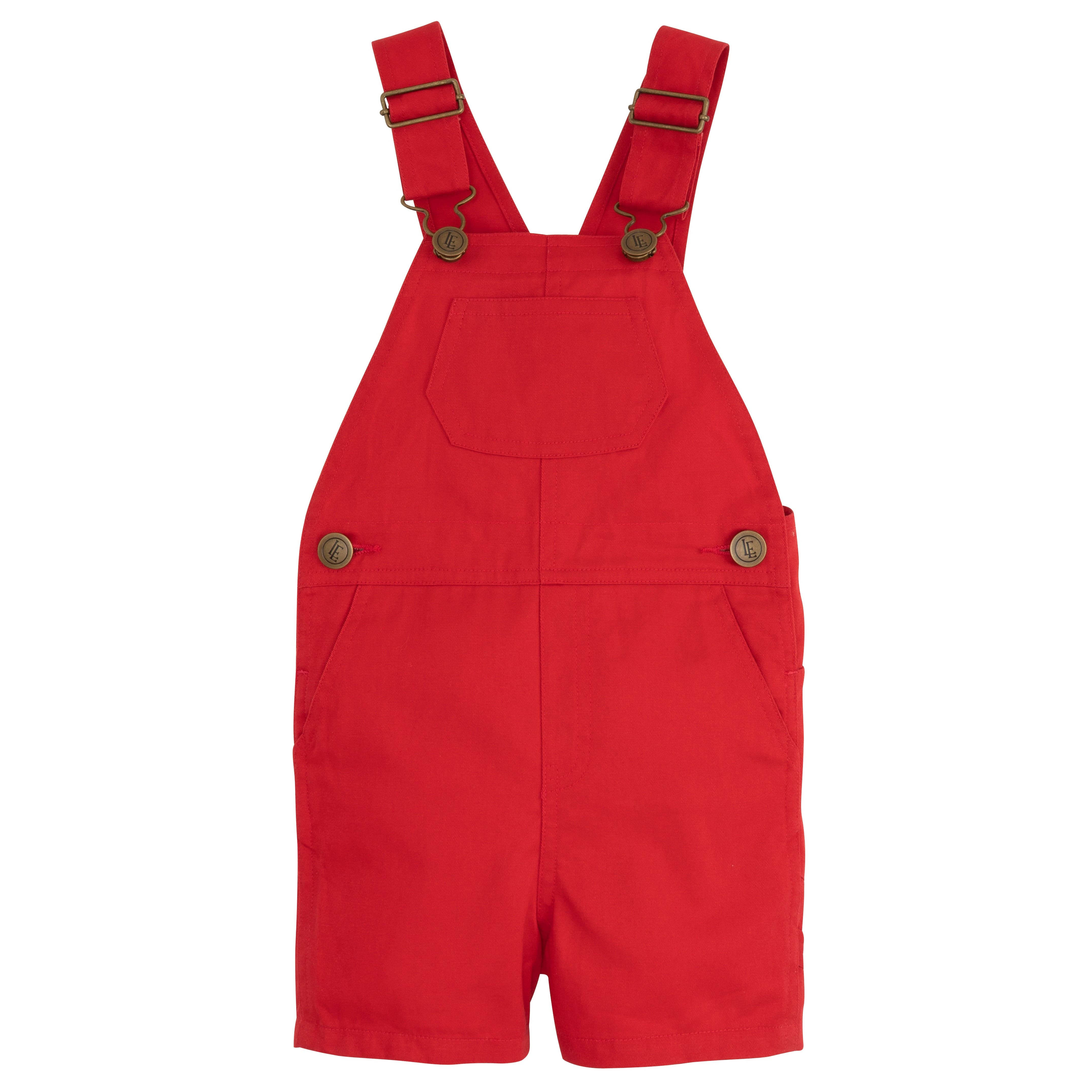 Kid's Red Overall Twill Shorts - Classic Clothes | Little English