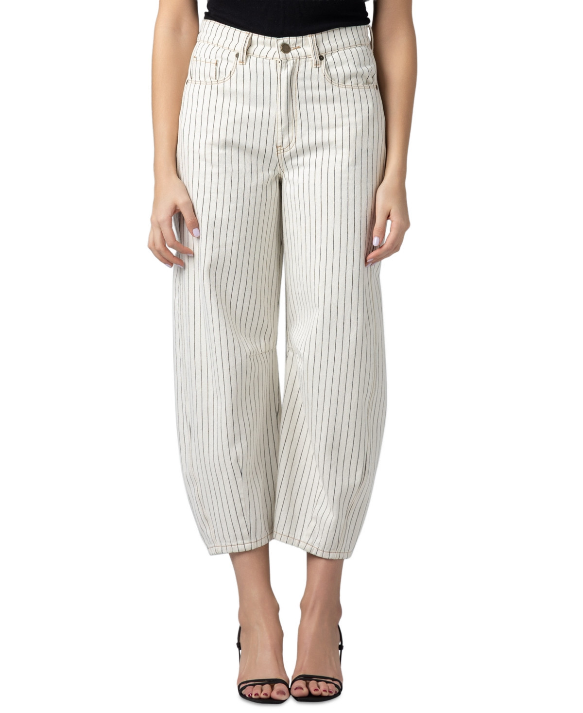 Blank Nyc Women's Rail Road Striped Barrell Pants - Sail Away | Macy's