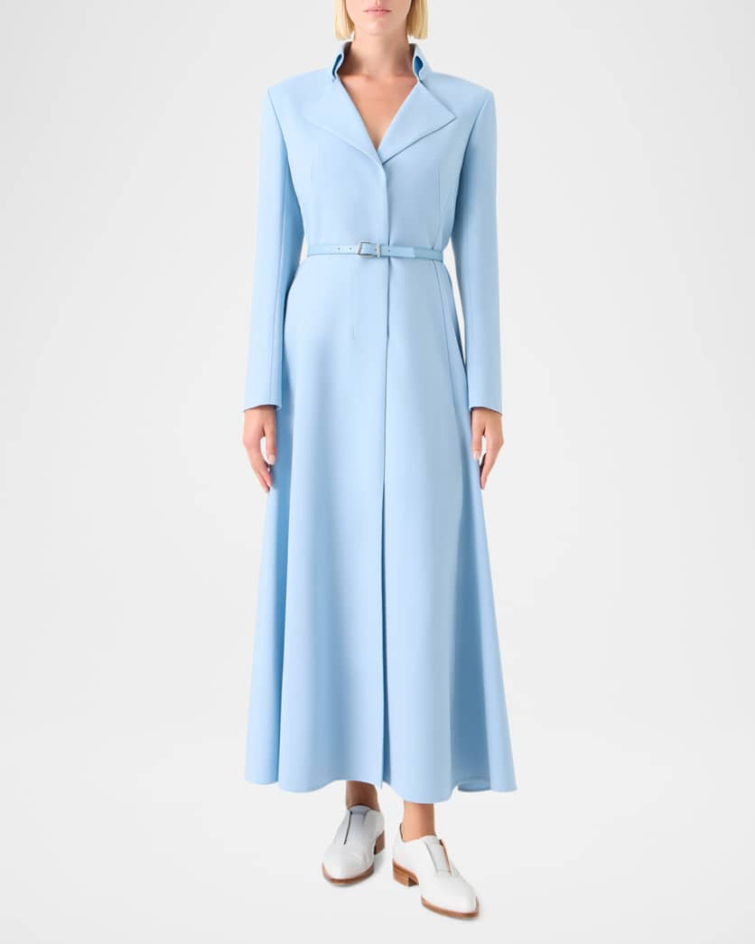 Belted Wool Double-Face Dress | Neiman Marcus