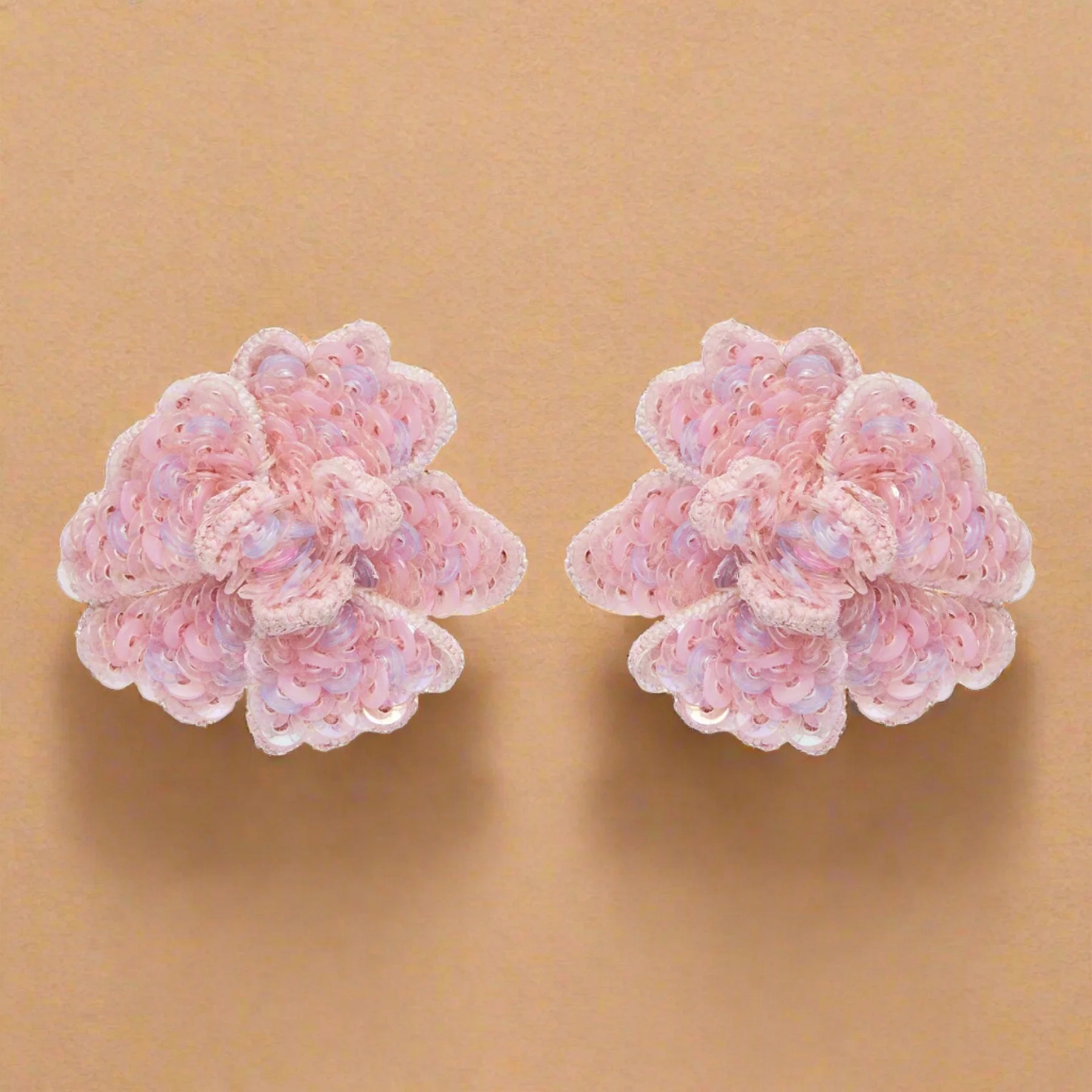Emy Flower Stud Earrings Blush | Mignonne Gavigan