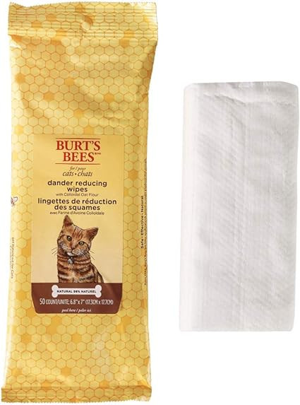 Burt's Bees for Pets Cat Natural Dander Reducing Wipes | Kitten and Cat Wipes for Grooming, 50 Co... | Amazon (US)
