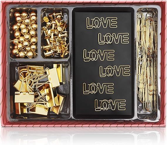 Paper Clips and Binder Clips Set (Gold, 126-Pack) | Amazon (US)