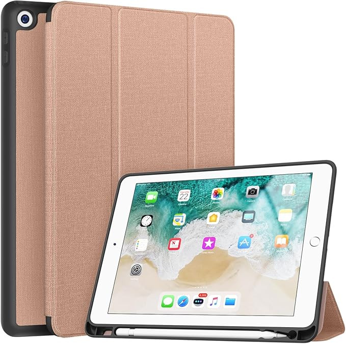 Soke iPad 6th/5th Generation Case with Pencil Holder - [Full Body Protection + Auto Wake/Sleep], ... | Amazon (US)