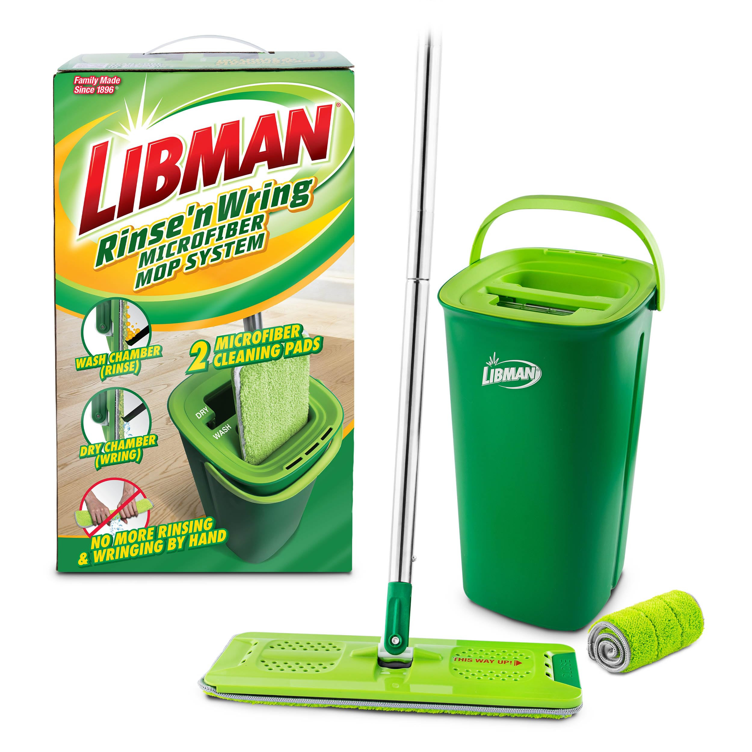 Libman Rinse 'n Wring Mop and Bucket System | Microfiber Floor Mop | Hardwood Floor Cleaner | Wet... | Amazon (US)