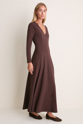 Espresso Jersey Long Sleeve Agnes Dress | Tuckernuck (US)