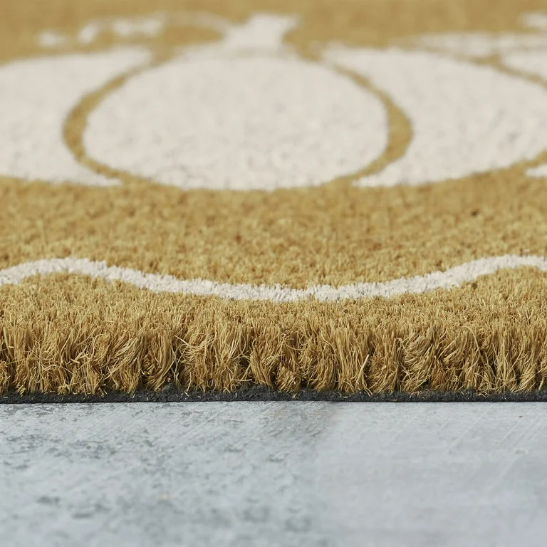 My Texas House Natural/White Pumpkin Scallop Outdoor Coir Doormat, 18" x 30" - Walmart.com | Walmart (US)