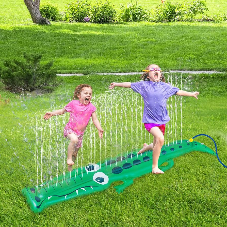 Upgraded Crocodile Kids Sprinkler - 69.3 x 13 x 4.5In Extra Large Outdoor Toys Water Sprinkler fo... | Amazon (US)