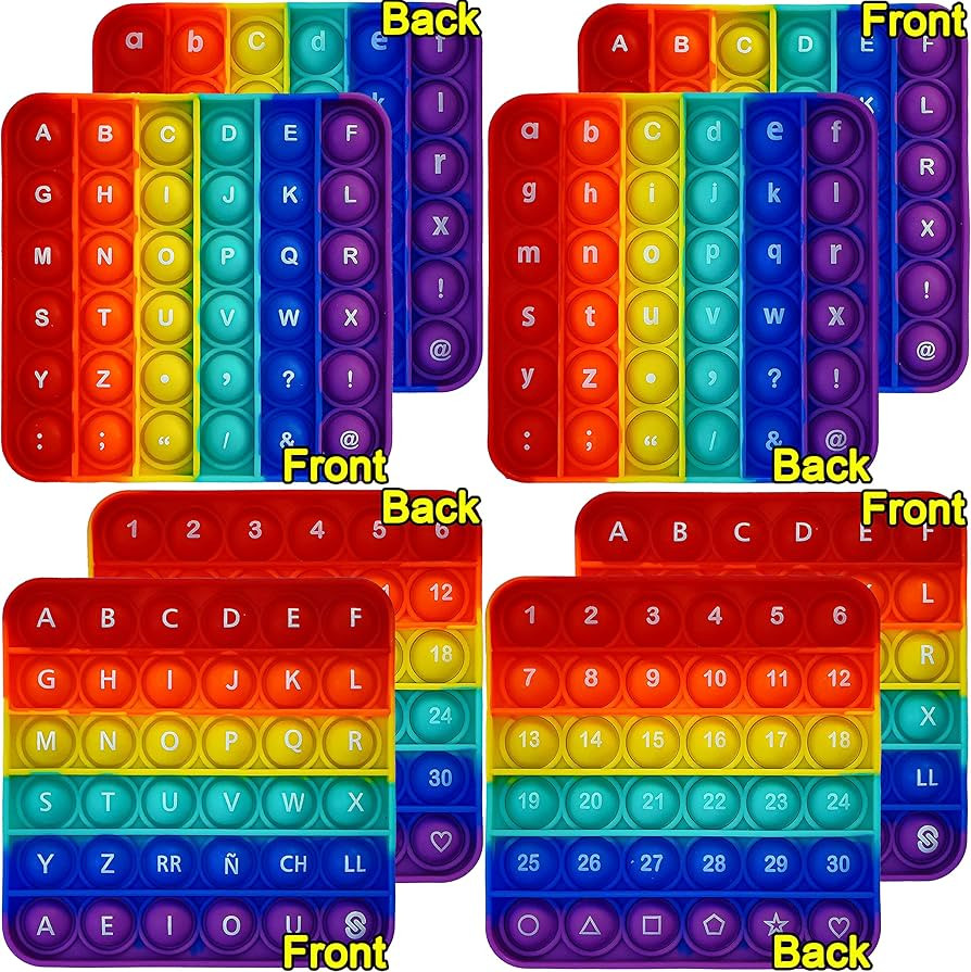 Alphabet Pop Fidget Toy Letters ABC Numbers Learning and Educational Toys Square Sensory Toys Pop... | Amazon (US)