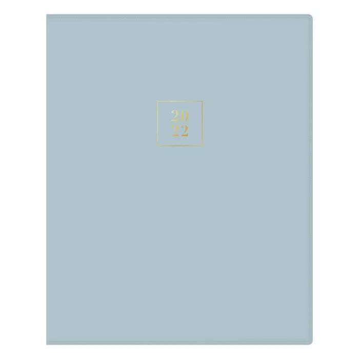 2022 Planner 8" x 10" Weekly/Monthly Bookbound Faux Leather Solid Blue - Rachel Parcell by Blue S... | Target