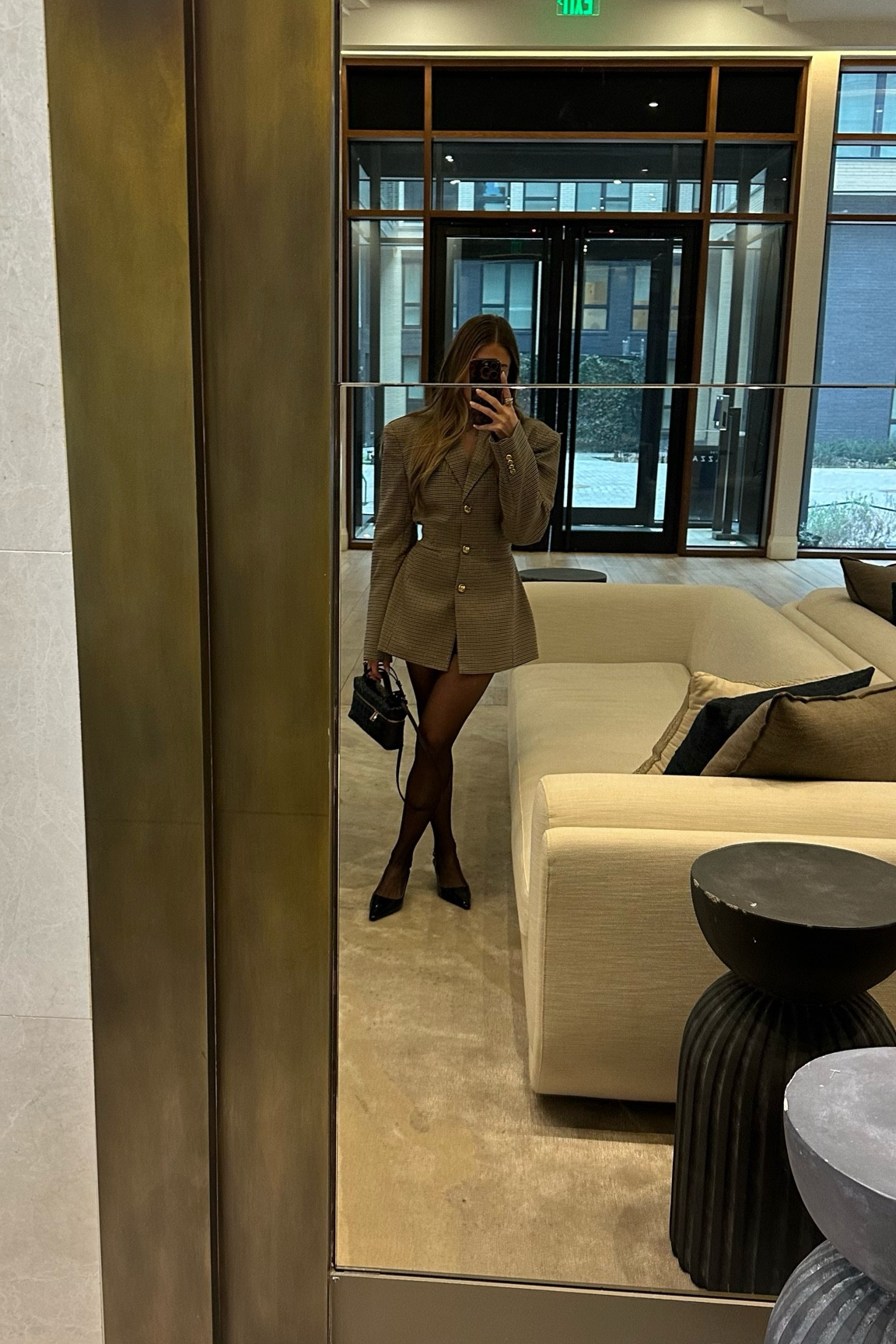 The most perfect blazer dress 🤎 
#blazerdress #meshki #milashapedblazer  

#LTKworkwear #LTKshoecrush