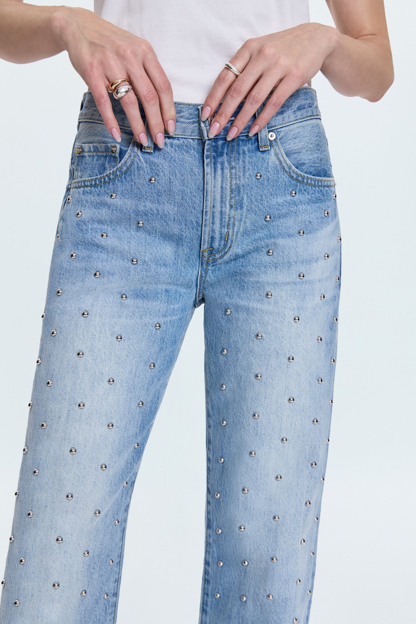 Lexi Mid Rise Bowed Straight Jean - Aries | Pistola Denim