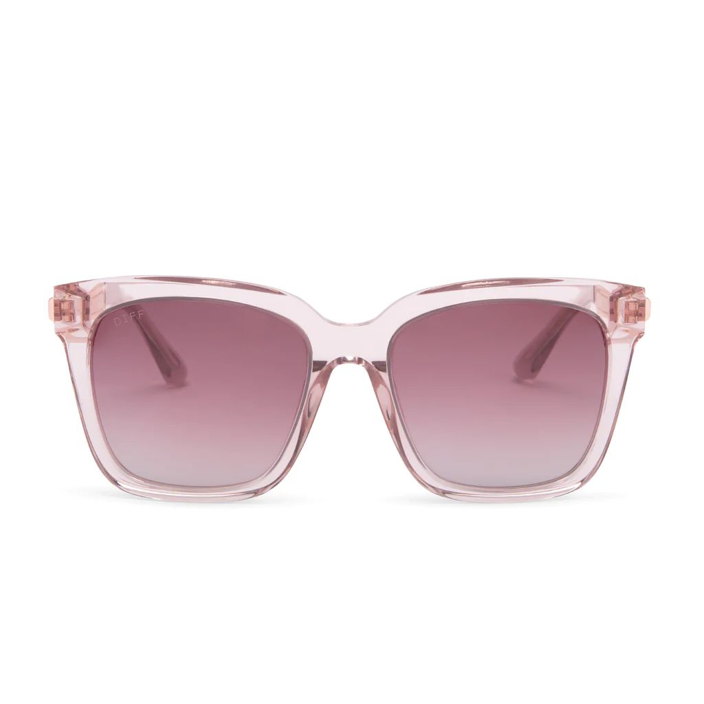 BELLA - LIGHT PINK CRYSTAL + WINE GRADIENT SUNGLASSES | DIFF Eyewear