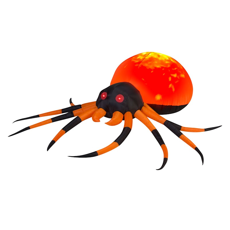 Inflatable Halloween Black & Orange Spider, 5' | At Home