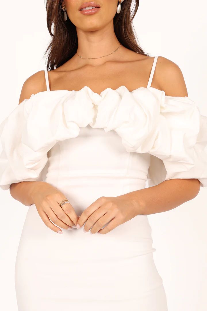 Sia Ruffle Mini Dress - White | Petal & Pup (US)