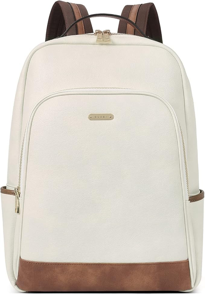 CLUCI Leather Backpack for Women 15.6 inch Laptop Backpack Purse Computer Backpack for Travel Air... | Amazon (US)