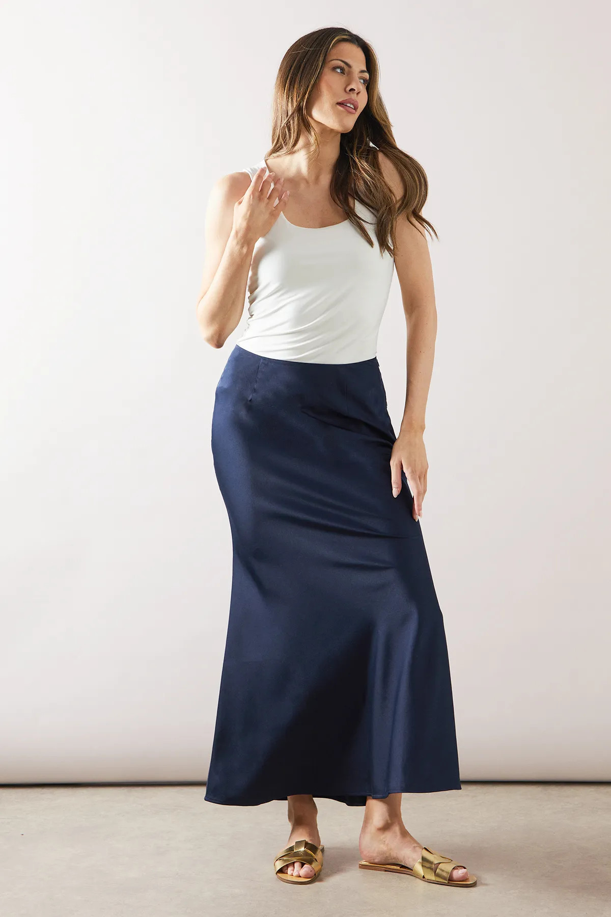 Skirts | Satin Bias Cut Midi Skirt | Wallis | Wallis UK